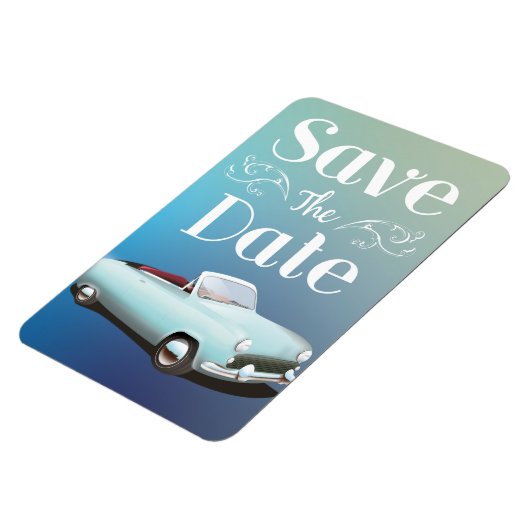 Save the Date ヴィンテージ クラシック カー マグネット (左側)