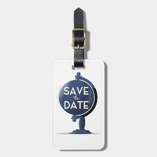 Save The Date ヴィンテージ グローブ ラゲッジタグ (正面縦)