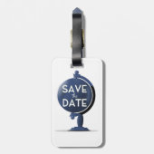 Save The Date ヴィンテージ グローブ ラゲッジタグ (裏面縦)