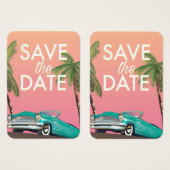 Save the Date ヴィンテージ コンバーチブル カー (正面&裏面)