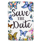 Save the Date ヴィンテージ バタフライ マグネット (縦)