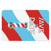 Save the Date ヴィンテージ バーバー ショップ マグネット (横)