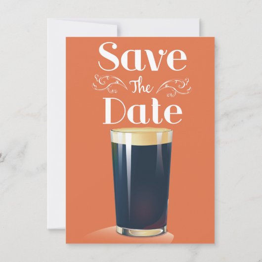 Save The Date ヴィンテージ ピント ドリンク 招待状 (裏面)