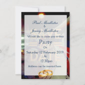 Save the Date ヴィンテージ プロペラ機 招待状 (正面)