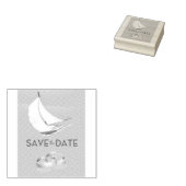 Save the Date ヴィンテージ ヨットと結婚指輪 ラバースタンプ (押印)