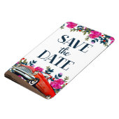 Save The Date ヴィンテージ レッド カー マグネット (左側)