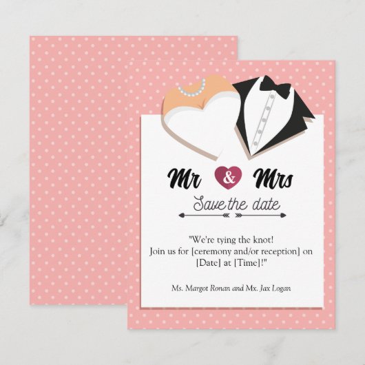 Save the date! 出欠カード (正面/裏面)