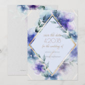 Save the Date | 半透明の水彩花 セーブザデート (正面/裏面)