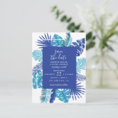 Save The Date | 南国リゾートのウェディング ポストカード (スタンド正面)