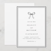 Save the Date | 可愛らしいリボン 結婚式のご案内 セーブザデート (正面/裏面)
