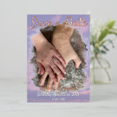 Save the Date: 夢の雲の恋人テーマ 箔招待状 (立ち正面)