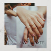 Save The Date- 大きな写真  招待状 (正面/裏面)