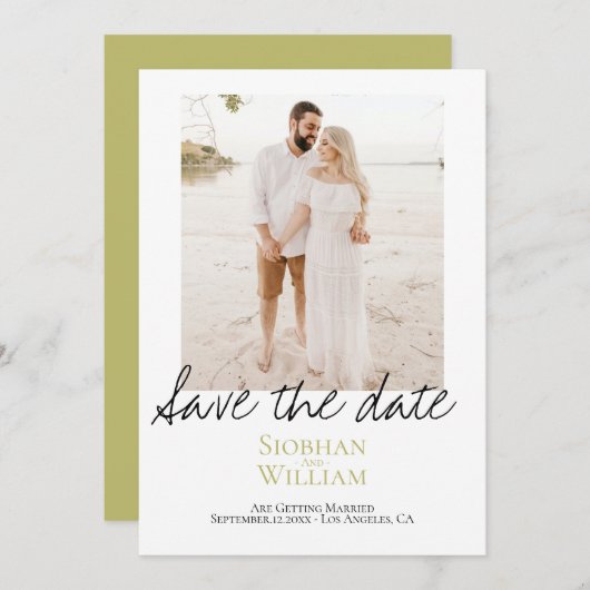 Save The Date 手書きパーソナライズフォト セーブザデート (正面/裏面)