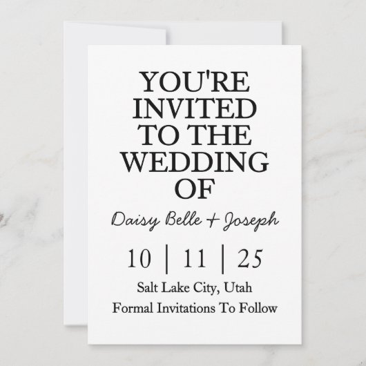 Save The Date 招待状 (正面)