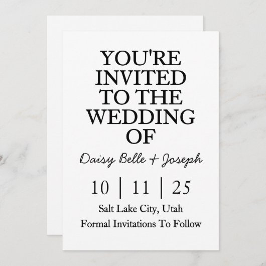 Save The Date 招待状 (正面/裏面)