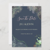 Save The Date 招待状 結婚式 エメラルドグリーン (正面)
