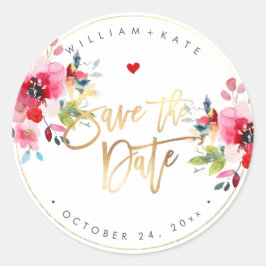 Save the Date 春の花のDIY背景 ラウンドシール