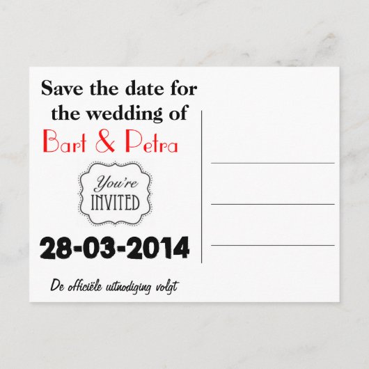 Save the date 案内ポストカード (裏面)