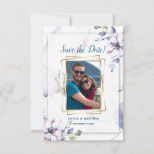 Save the Date 水彩桜のブッシュ 招待状 (正面)