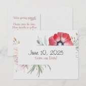 Save the Date 水彩花束 案内ポストカード (正面/裏面)