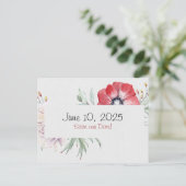 Save the Date 水彩花束 案内ポストカード (スタンド正面)