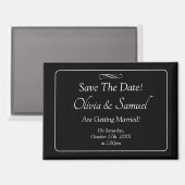 Save The Date - 無限スクロール モノクロ マグネット (正面/裏面)