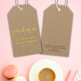 「Save The Date」私たちと一緒に 結婚式の日を鉛筆で予約して！ ギフトタグ