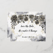 Save the Date 箔押し招待状ポストカード 箔招待状ポストカード (正面/裏面)