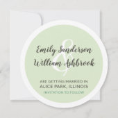 Save The Date 素朴 Wood & Eucalyptus Botanical 招待状 (裏面)