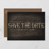 SAVE THE DATE 素朴 Wood Western婚約 ポストカード (正面/裏面)
