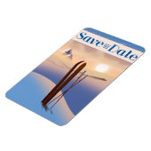 Save The Date 結婚式 ヴィンテージ スキー マグネット (左側)