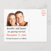 Save the Date 結婚's Love Birds Photo Post Card 案内ポストカード (裏面)