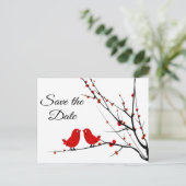 Save the Date 結婚's Love Birds Photo Post Card 案内ポストカード (スタンド正面)