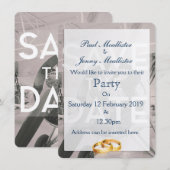 Save the Date 航空写真 招待状 (正面/裏面)