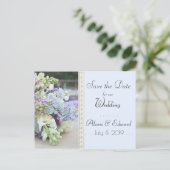 Save The Date - 花のデザイン ポストカード (スタンド正面)