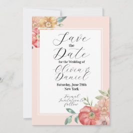 Save The Date 花イラスト 夏の花 水彩 セーブザデート