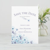 Save the Date 薄青のアネモネの庭 招待状 (スタンド正面)