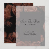 Save The Date - 薔薇の色褪せ 招待状 (正面/裏面)
