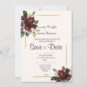 Save the Date 豪華な花の招待状 招待状 (正面)