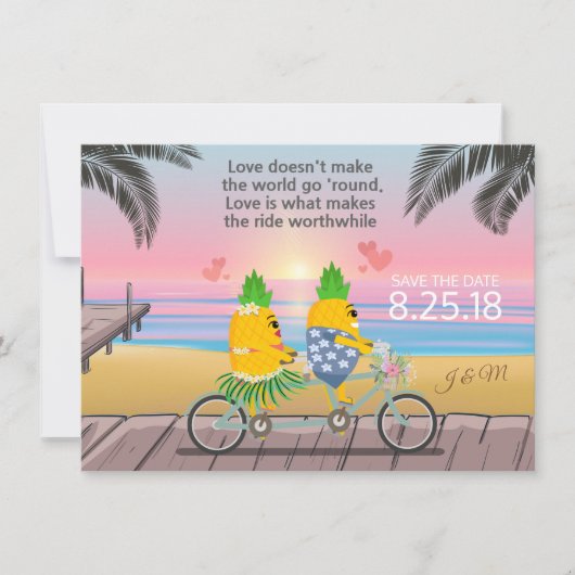 Save the Date 遊び心あふれるパイナップル セーブザデート (正面)