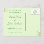 Save the Date--金ゴールド渦巻き旋回とSeaooam 案内ポストカード (裏面)