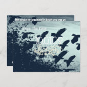 Save the Date-飛んでいる Birds - カスタマイズ 案内ポストカード (正面/裏面)