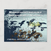 Save the Date-飛んでいる Birds - カスタマイズ 案内ポストカード (裏面)