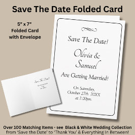 Save The Date - 黒と白のインフィニティ・スクロール カード