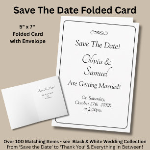 Save The Date - 黒と白のインフィニティ・スクロール カード