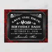 Save the Date 40th Birthday Bash Halloween 案内ポストカード (正面)