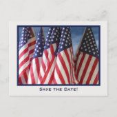 Save the Date 70th Birthday Party, American Flags 案内ポストカード (正面)