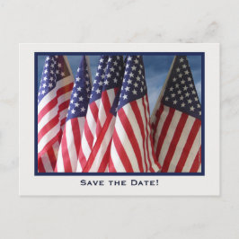 Save the Date 70th Birthday Party, American Flags 案内ポストカード