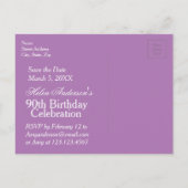 Save the Date 90誕生日フラワーブーケカスタム 案内ポストカード (裏面)