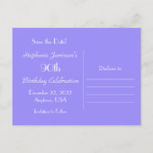 Save the Date 90th Birthday Party, Purple抽象芸術 案内ポストカード (裏面)